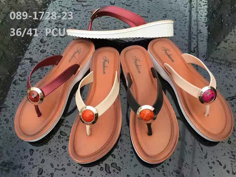 colorful stone decoration new PCU ladies slippers